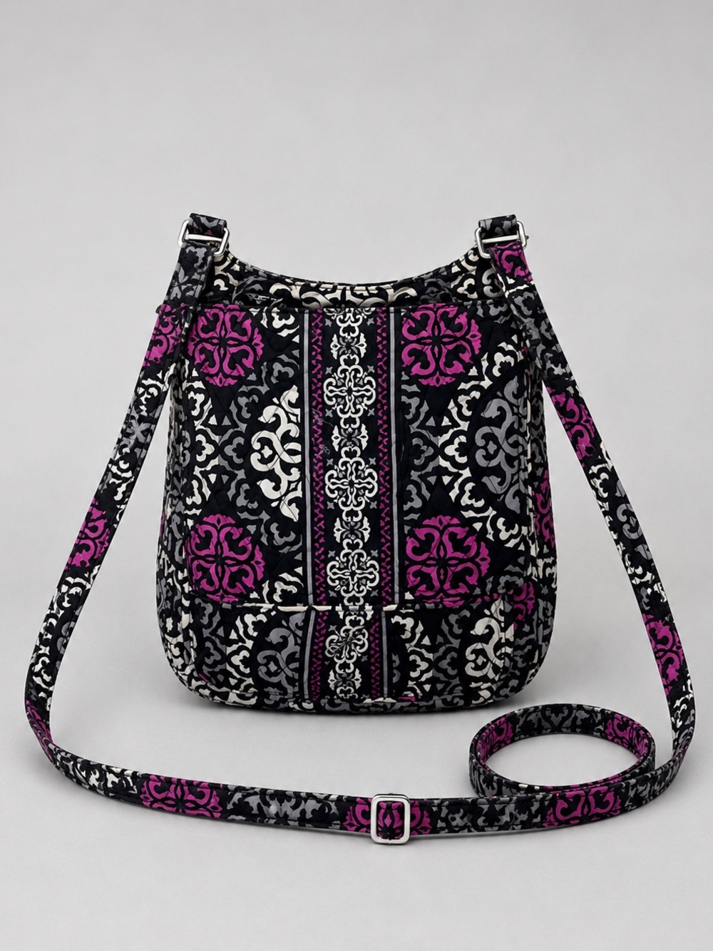 Vera Bradley Canterberry Magenta Hipster Crossbody Dark Floral Boho